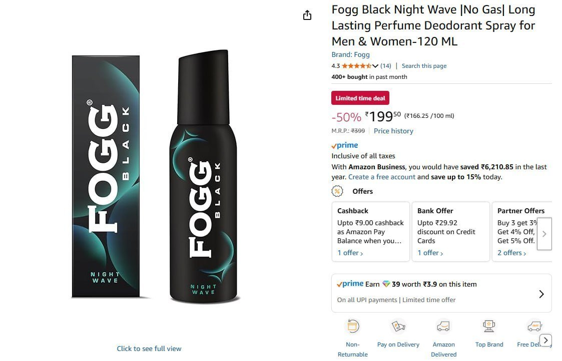 Fogg Perfume Spray 120ml @ 199.



More Details 👉 

📢 Join WhatsApp Deals


#DealsHeaven #LootDeals #BestDeals
#deals 
#budgetfriendly 
#hotdeals
#trending
#dealoftheday