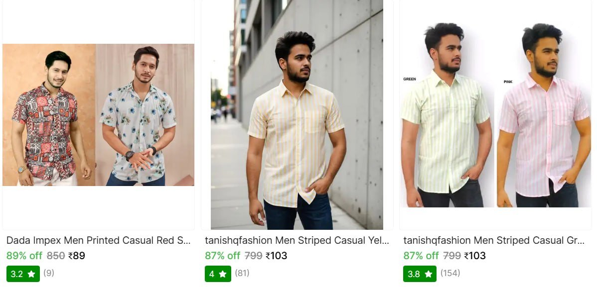 🔥  Shopsy Loot : Upto 80% OFF on Men Clothing

Shirts
