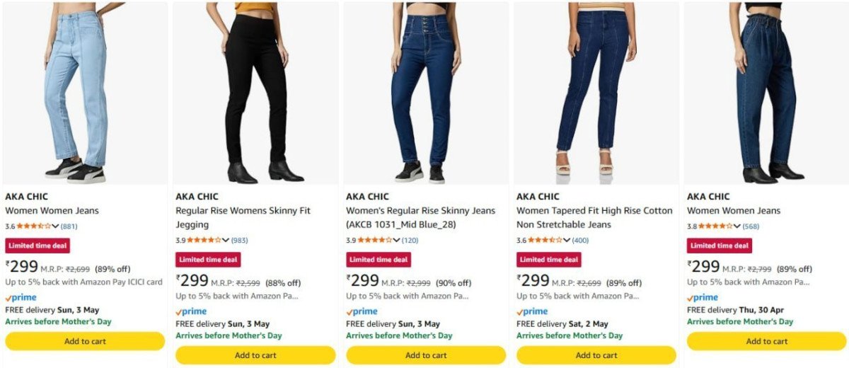 Women Jeans From 299 Best In India