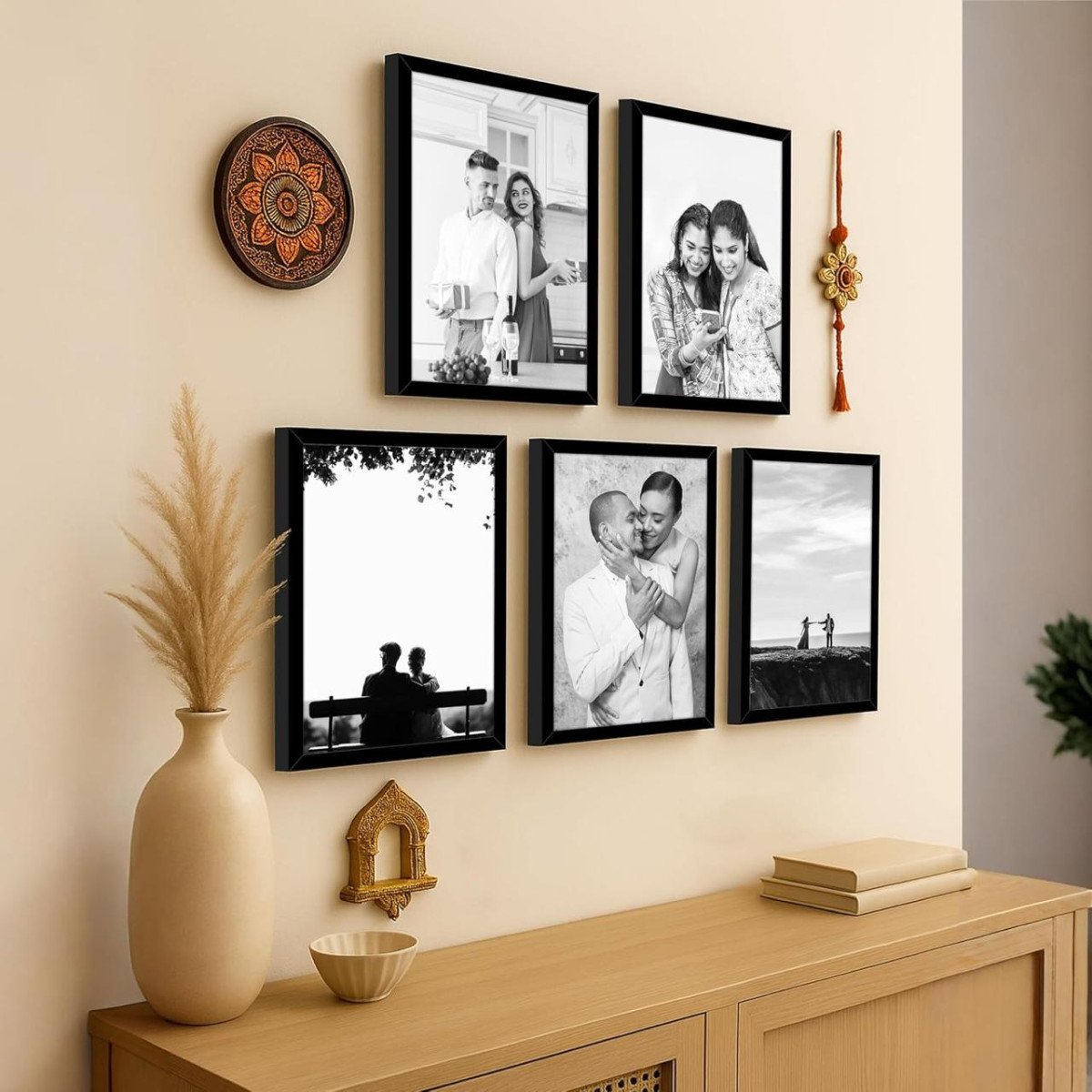 Art Street A4 Size Photo Frame For Wall Set Of 5 Black Picture Frame 8x12 I
