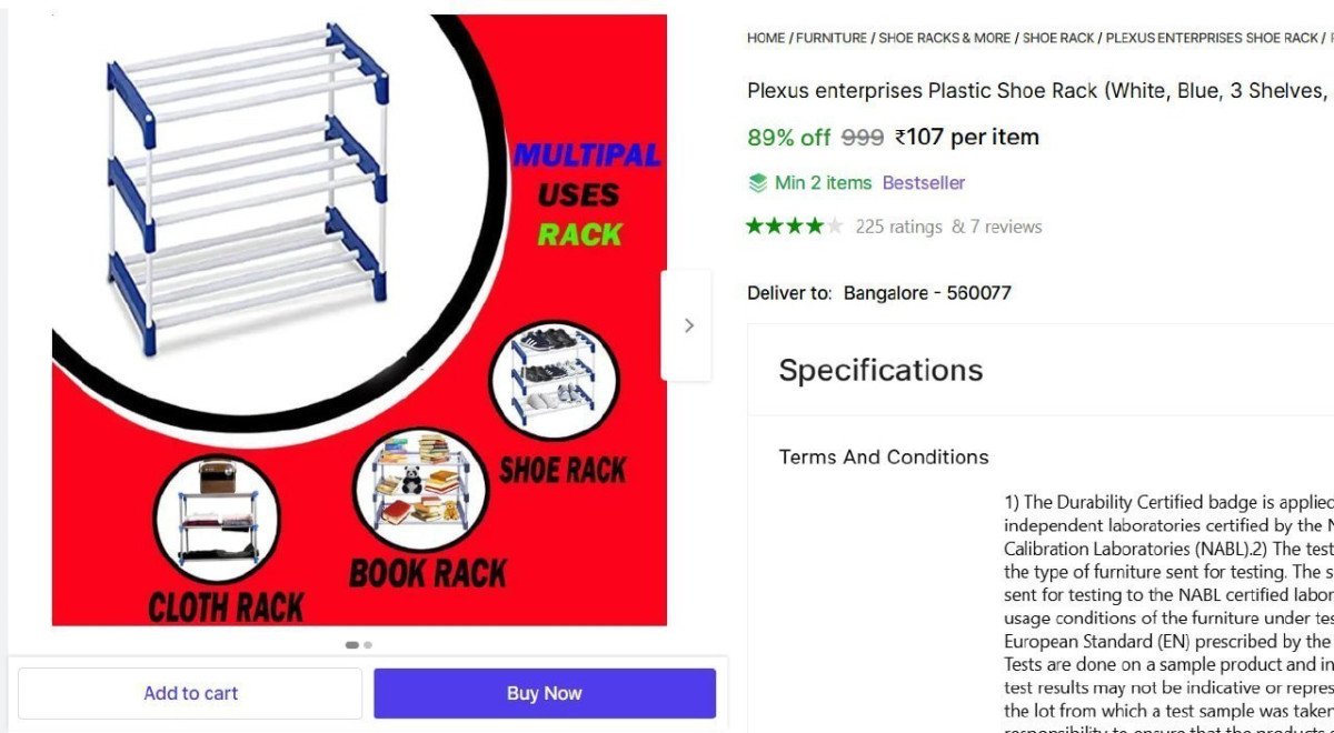 Shelves Shoe Rack 107 Min Buy - 2