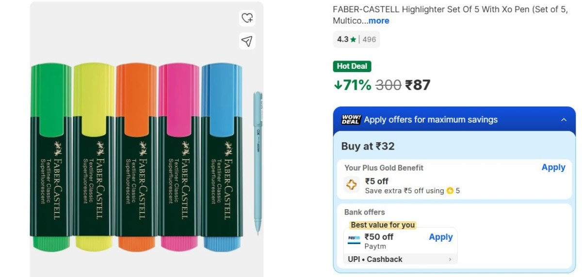 Set Of 5 Highlighter Pen 87