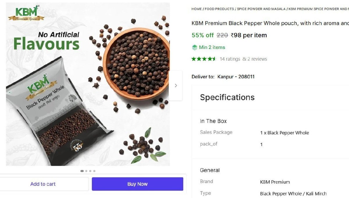 Premium Black Pepper (100 G) 98