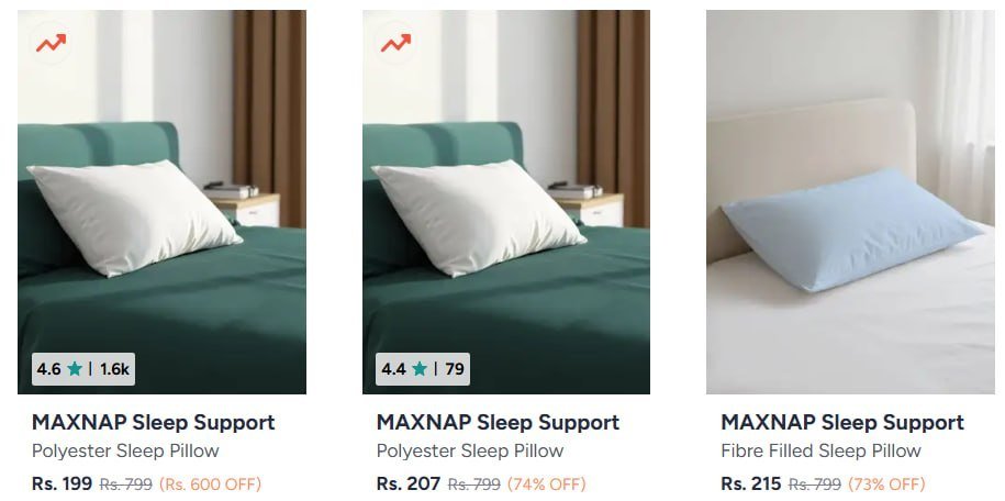 Myntra | Pillows starting @ 199 only

🔗 

More Details 👉 

📢 Join WhatsApp Deals


#DealsHeaven #LootDeals #BestDeals
#deals 
#budgetfriendly 
#hotdeals
#trending
#dealoftheday