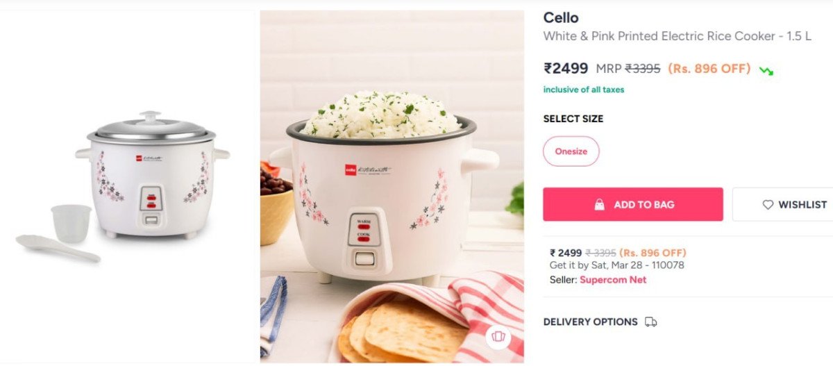 Myntra | Cello Electric Rice Cooker - 1.5 L @2499

🔗 

More Details 👉 

📢 Join WhatsApp Deals


#DealsHeaven #LootDeals #BestDeals
#deals 
#budgetfriendly 
#hotdeals
#trending
#dealoftheday