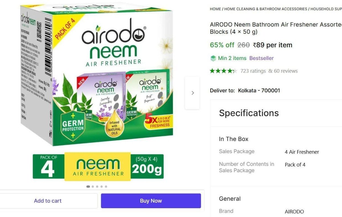 💥 Bathroom Air Freshener (4) @ ₹89



More Details 👉