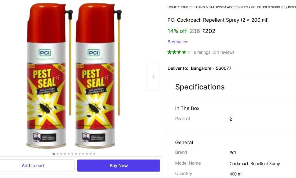 Cockroach Repellent Spray (2 X 200 Ml) 202