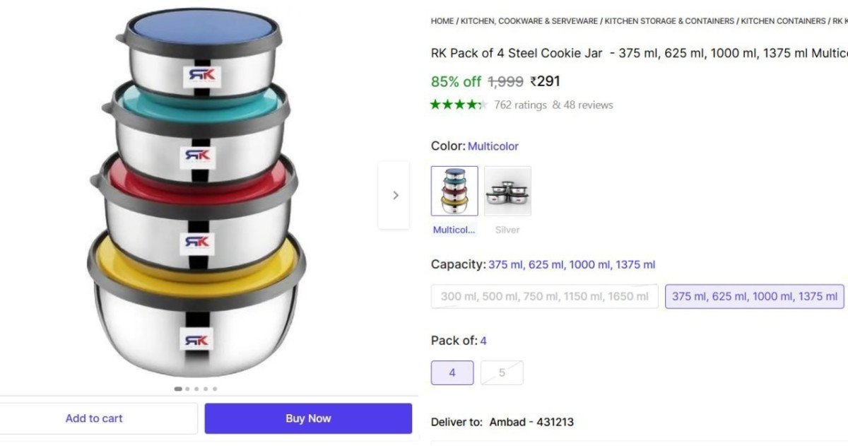 🔥  Pack of 4 Steel Cookie Jar @ ₹291

🔗 

More Details 👉 

📢 Join WhatsApp Deals


#DealsHeaven #LootDeals #BestDeals
#deals 
#budgetfriendly 
#hotdeals
#trending
#dealoftheday