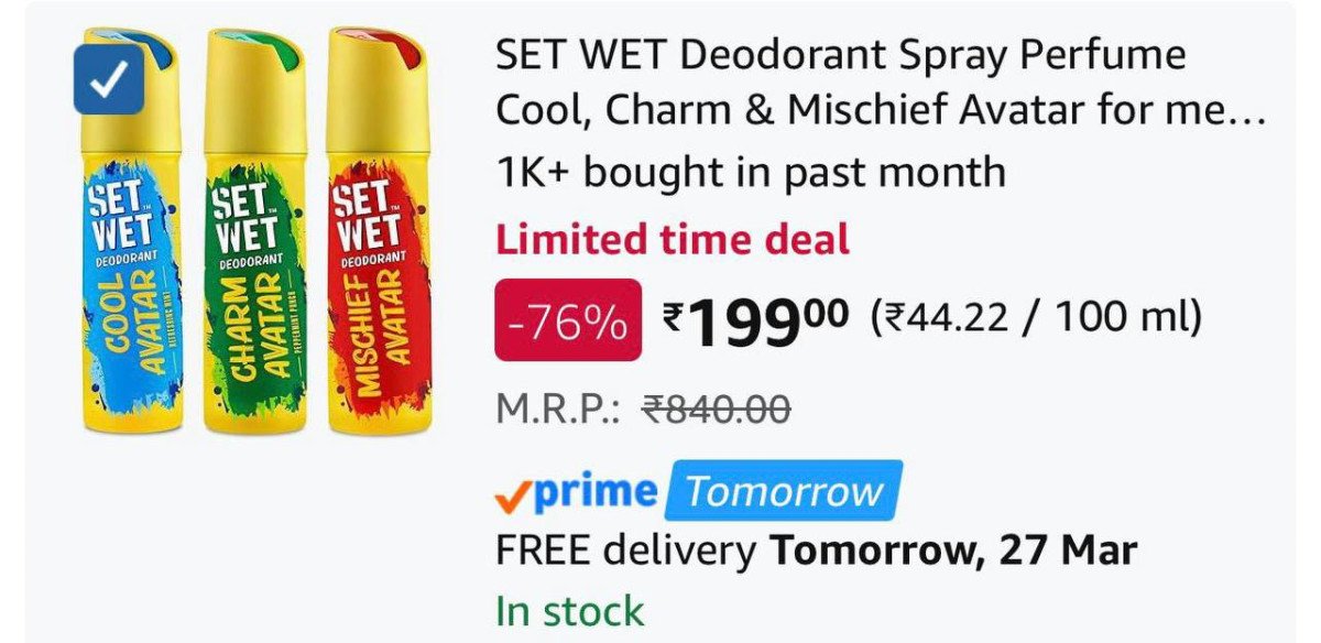 199 

More Details 👉 

📢 Join WhatsApp Deals


#DealsHeaven #LootDeals #BestDeals
#deals 
#budgetfriendly 
#hotdeals
#trending
#dealoftheday