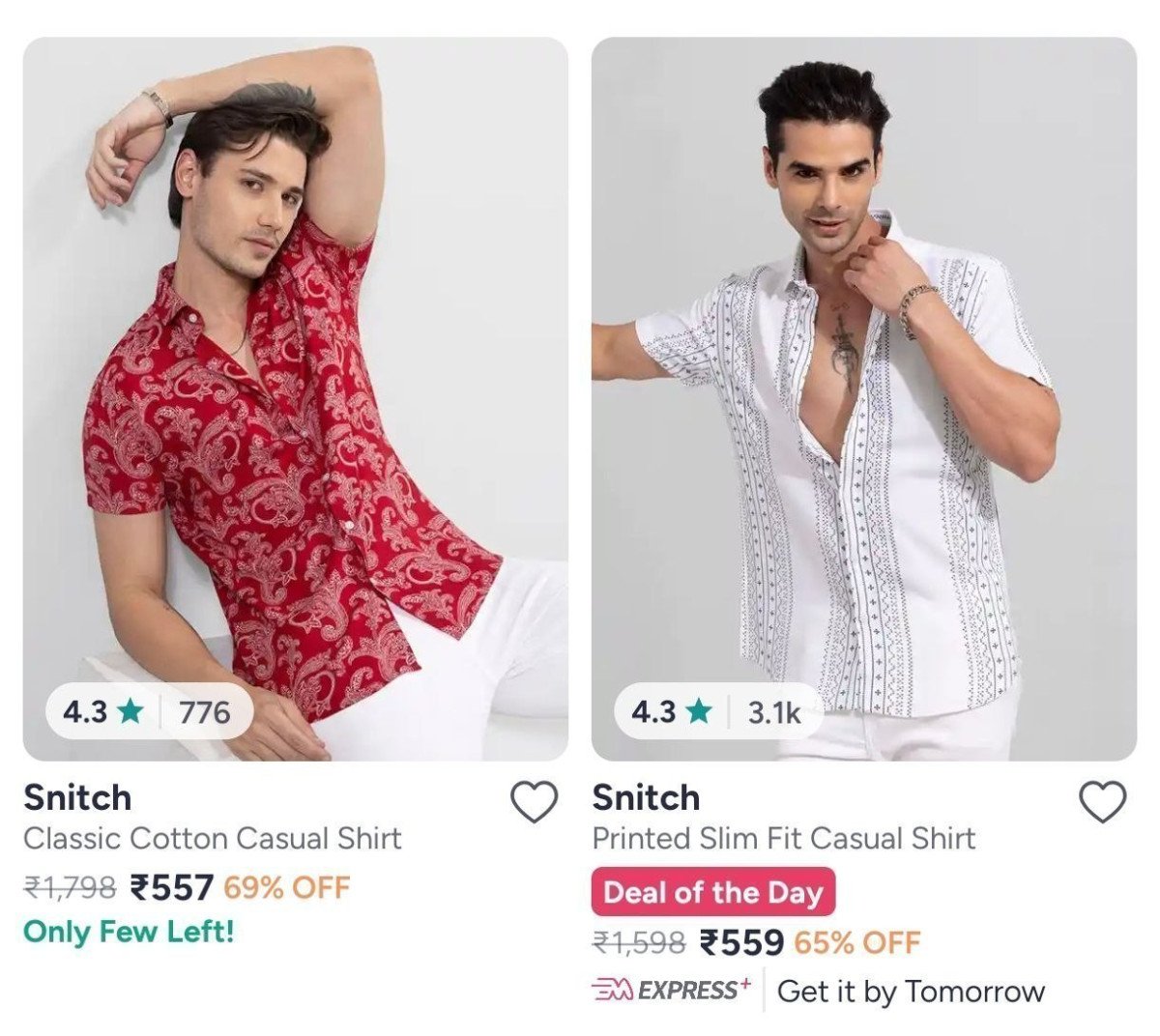 Myntra | Upto 70% Off On Snitch Men Shirts



More Details �