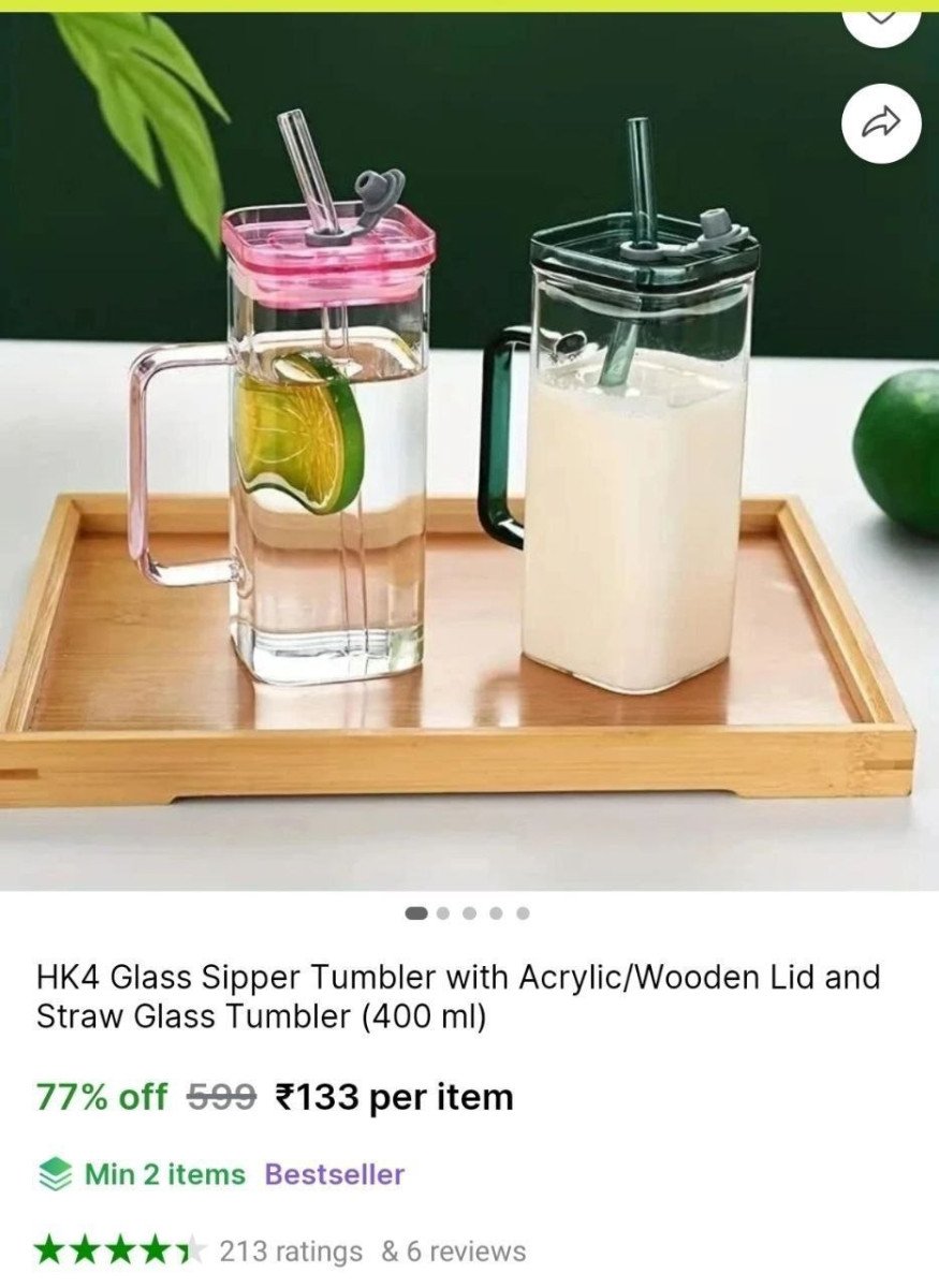 Glass Tumbler With Straw @ ₹133



Check Min Buy Quantity

More Details 👉 

📢 Join WhatsApp Deals


#DealsHeaven #LootDeals #BestDeals
#deals 
#budgetfriendly 
#hotdeals
#trending
#dealofthe...