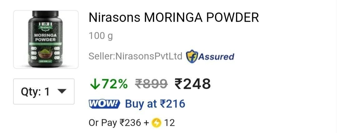 GRAB : Moringa Powder (100g) @₹248.



• Boosts Natural Energy & Stamina
• Supports Immunity (Rich In Antioxidants)
• Helps Improve Digestion & Gut Health

More Details 👉 

📢 Join WhatsA...