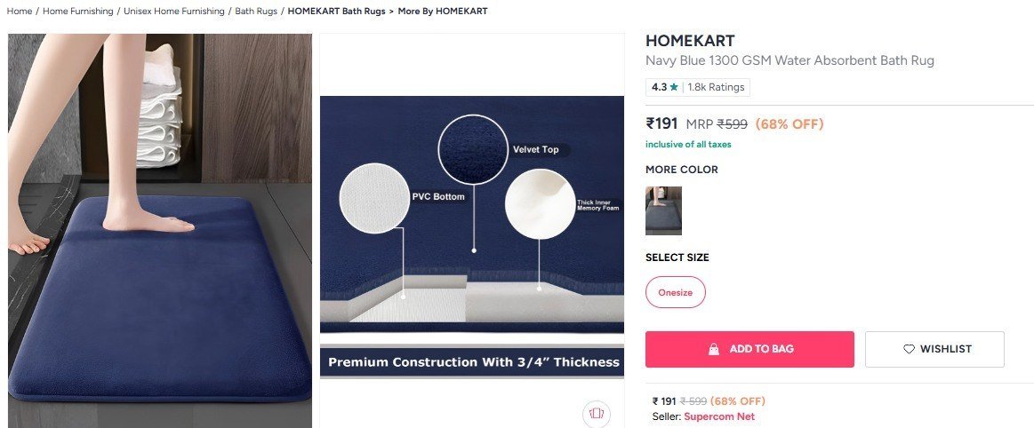 Myntra | Memory Foam Bath Rugs @ 191



More Details 👉 

