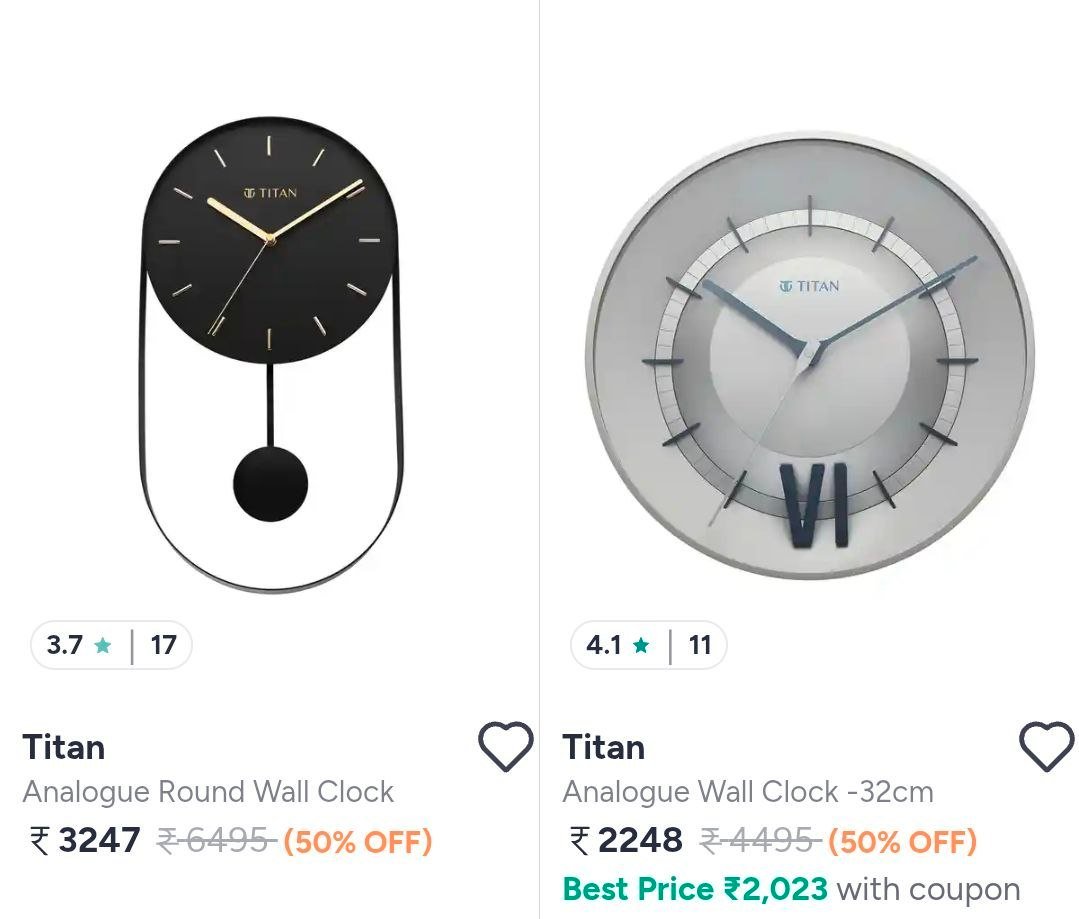 🔥Myntra | Upto 50% off on Titan Wall Clocks (Limited time