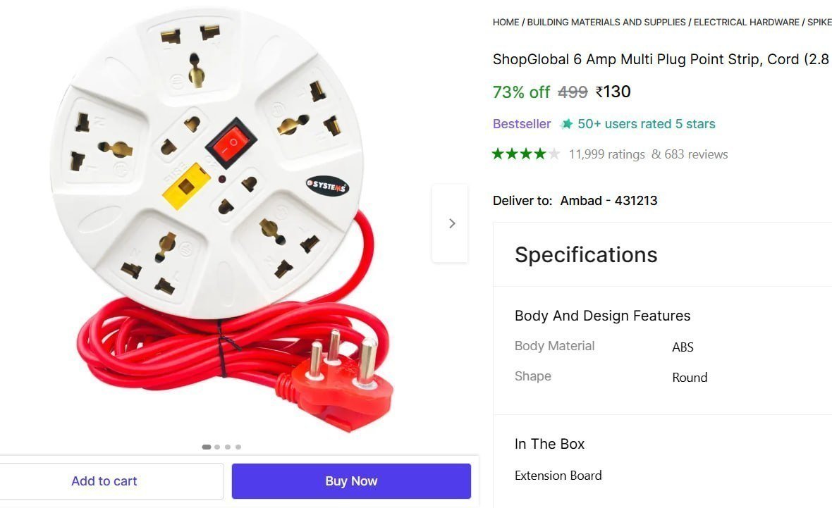 🛍🔥 Shopsy Crazy Deals – Budget Loot!

⚡ 7 Socket Extension Board – ₹130
🔗 

👟 Men’s White Sneakers – ₹261
🔗 

🧴 Toilet Cleaner 5L – ₹283
🔗 

⌚ Steel Strap Watc...