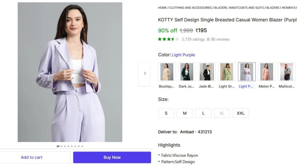 🔥  KOTTY Self Design Single Breasted Casual Women Blazer @ ₹195

🔗 

More Details 👉 

📢 Join WhatsApp Deals


#DealsHeaven #LootDeals #BestDeals
#deals 
#budgetfriendly 
#hotdeals
...