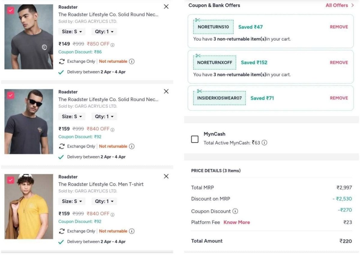 💥Myntra Loot :  Add 3 Quantity  | Apply All Coupons In Cart

🔗

More Details 👉 

📢 Join WhatsApp Deals


#DealsHeaven #LootDeals #BestDeals
#deals 
#budgetfriendly 
#hotdeals
#trending
#...