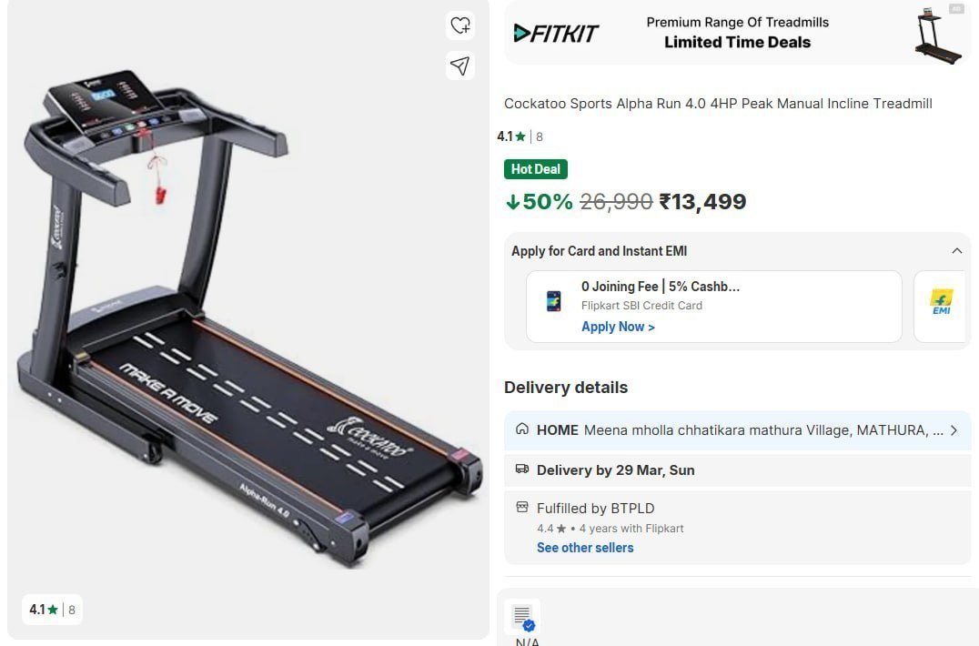 Cockatoo 4HP Manual Treadmill @ 13,499



More Details 👉 

📢 Join WhatsApp Deals


#DealsHeaven #LootDeals #BestDeals
#deals 
#budgetfriendly 
#hotdeals
#trending
#dealoftheday