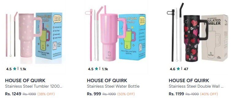 🏡✨ Myntra Home & Lifestyle Deals ✨🏡

🥤 House of Quirk Stanley Cups – Under ₹1399
👉 

🛁 Women Bathrobes – Under ₹399
👉 

🛏️ D’Decor Omega Fitted King Bedsheet (144 ...