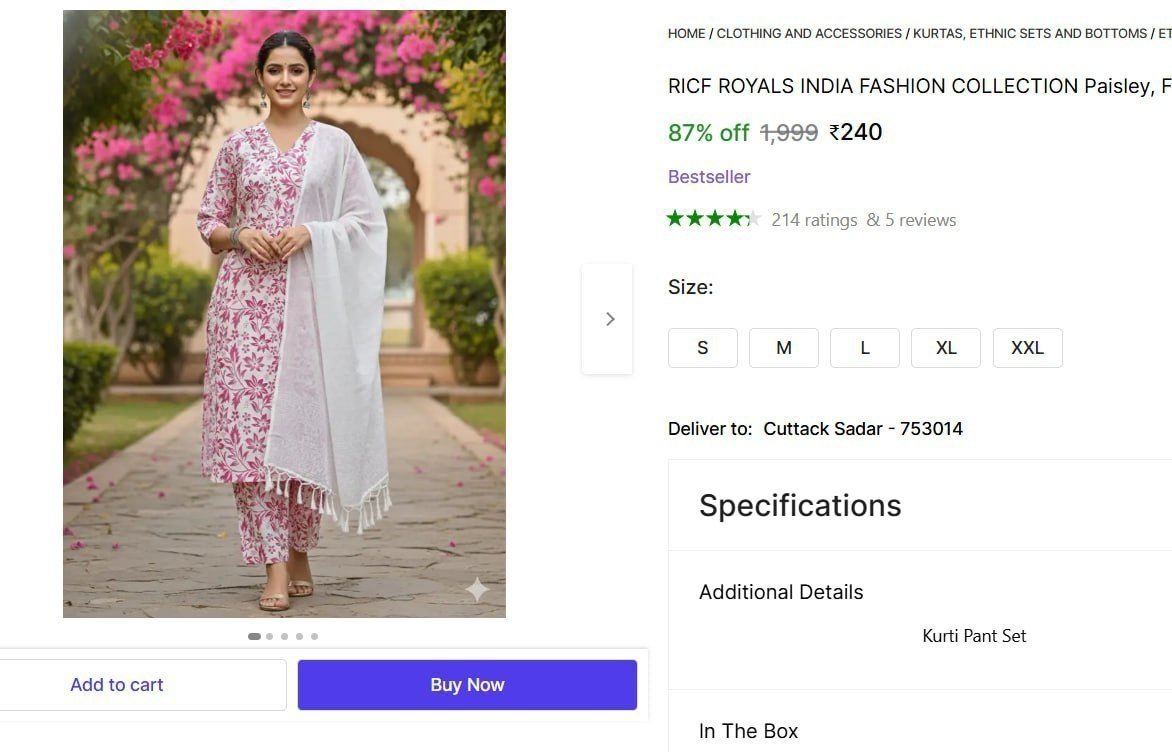 Kurta Trouser Pant Dupatta Set 240 Best In India