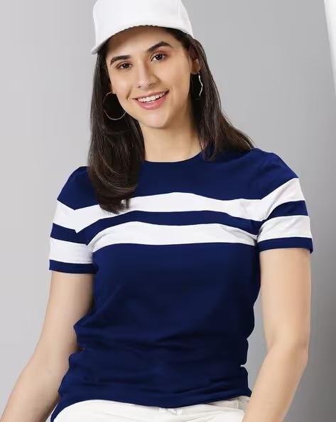 🔥AUSK Women Striped Regular Fit Crew-Neck T-Shirt

🎁 D