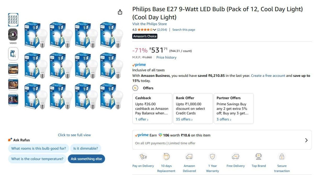 Philips 9-Watt LED Bulb (Pack of 12 ) @ 531.



More Details 👉 

📢 Join WhatsApp Deals


#DealsHeaven #LootDeals #BestDeals
#deals 
#budgetfriendly 
#hotdeals
#trending
#dealoftheday