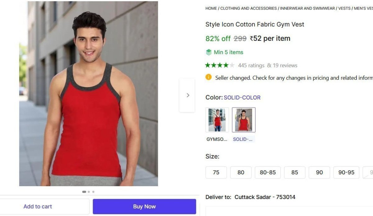 Cotton Fabric Gym Vest 52 Best In India