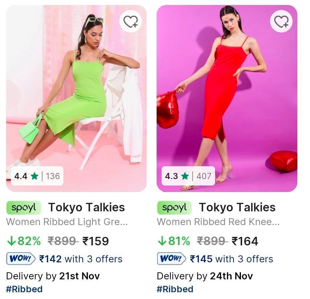 Flipkart Loot : Upto 87% Off Tokyo Talkies Women's Clothing.