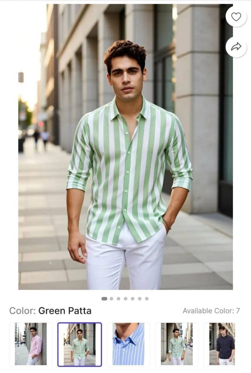 Aadi Men Striped Casual Green White Shirtdeal 209 Best In India