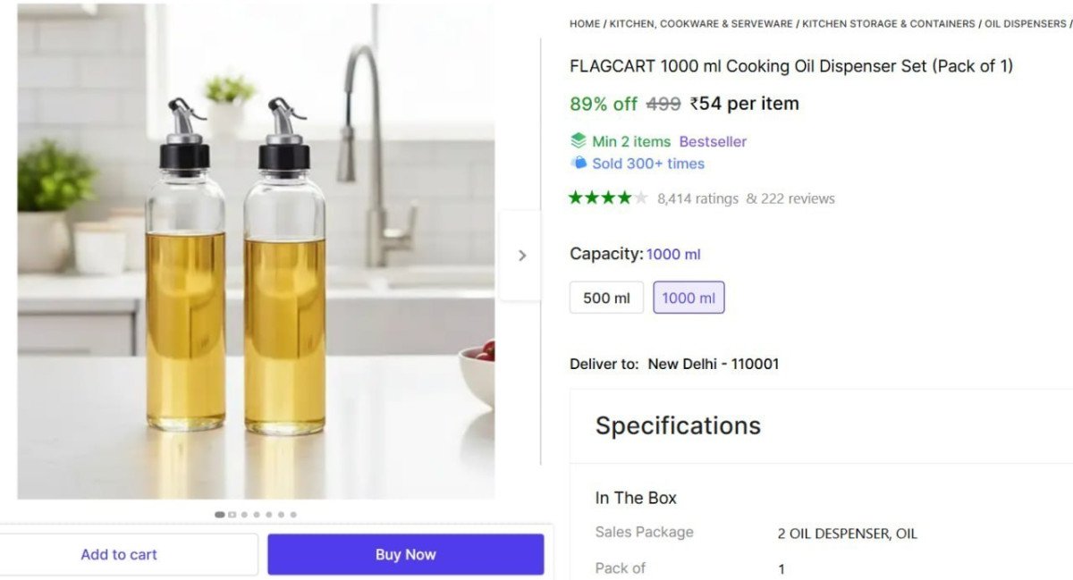 Cooking Oil Dispenser Set 54min 2 Buy Best In India