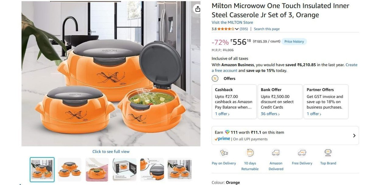 Milton Casserole Set Of 3 At 556 Best In India