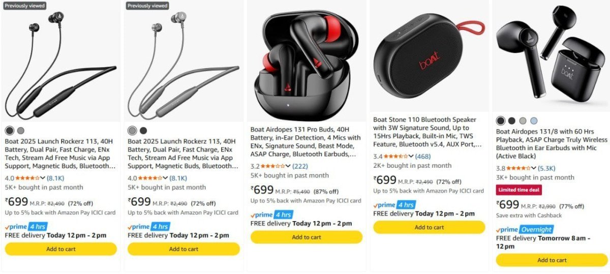 boAt Neckband & Earbuds Starts @ 699.




More Details 👉 

📢 Join WhatsApp Deals


#DealsHeaven #LootDeals #BestDeals
#deals 
#budgetfriendly 
#hotdeals
#trending
#dealoftheday