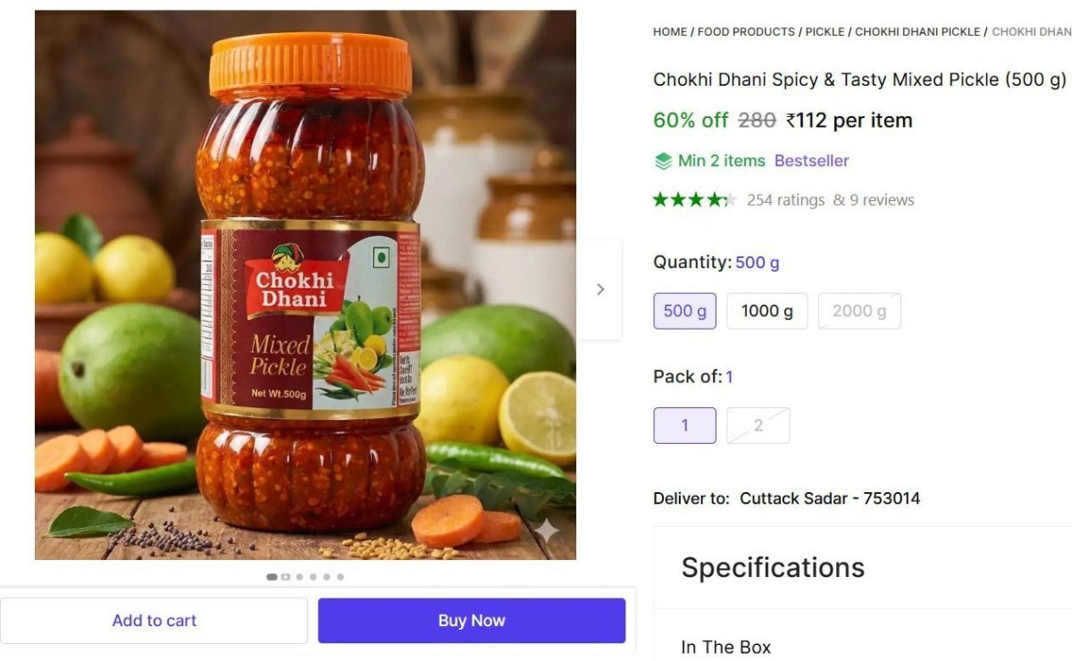 Chokhi Dhani Spicy Tasty Mixed Pickle (500 G) 112 Best In India