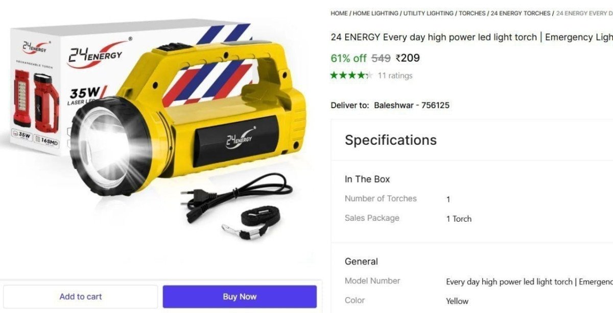 Emergency Light Torch @ ₹209



More Details 👉 

📢 Join WhatsApp Deals


#DealsHeaven #LootDeals #BestDeals
#deals 
#budgetfriendly 
#hotdeals
#trending
#dealoftheday