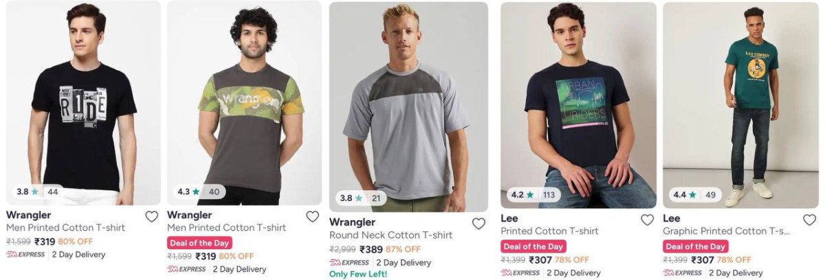 Myntra Loot : 80-87% Off On Branded Tshirts.

Wrangler : 
Lee : 

More Details 👉 

📢 Join WhatsApp Deals


#DealsHeaven #LootDeals #BestDeals
#deals 
#budgetfriendly 
#hotdeals
#trending
#deal...