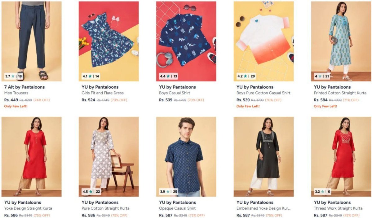 77 On Pantaloons Clothing Surf All Pages