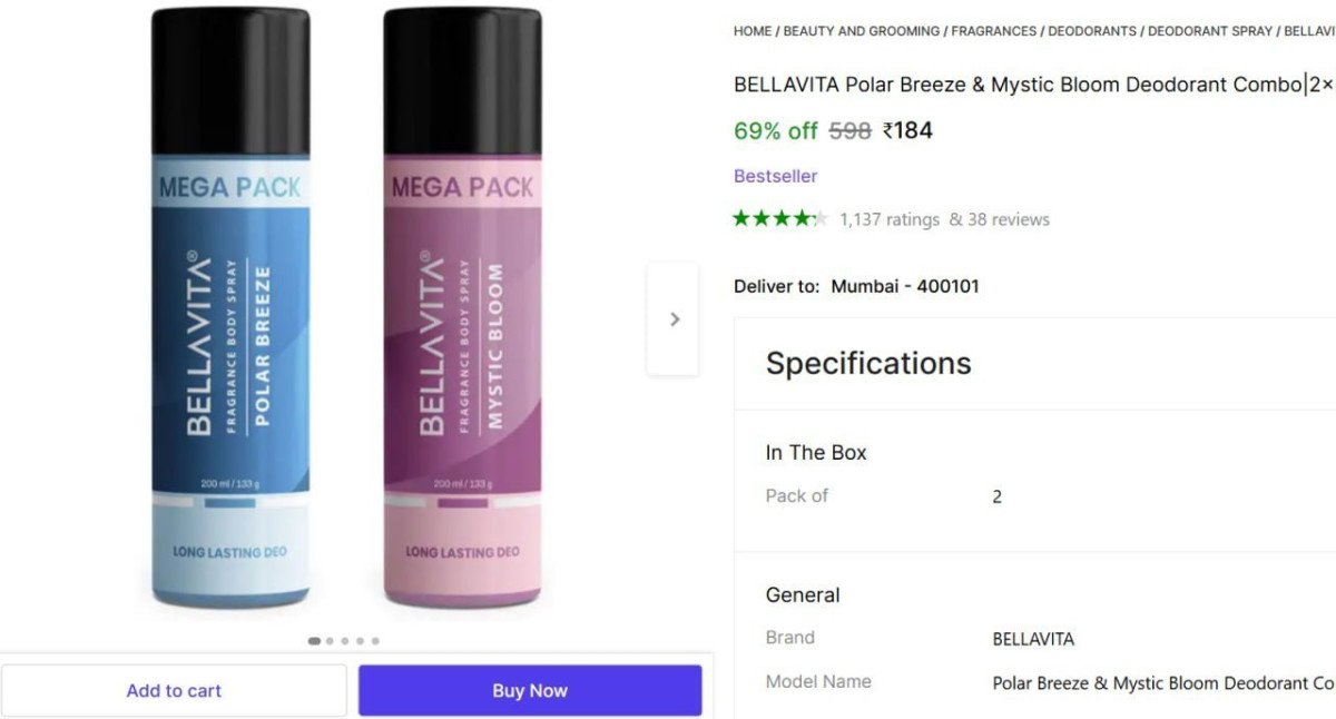 BELLAVITA Perfume (Pack Of 2) @ ₹184



More Details 👉 

📢 Join WhatsApp Deals


#DealsHeaven #LootDeals #BestDeals
#deals 
#budgetfriendly 
#hotdeals
#trending
#dealoftheday