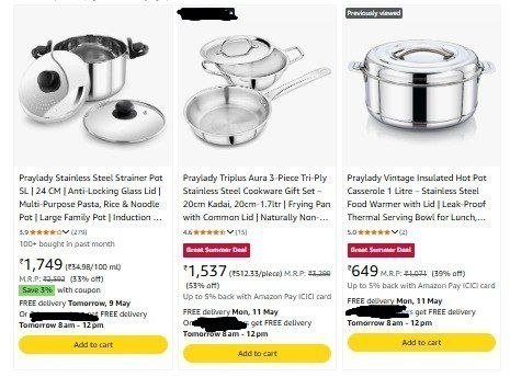 Grab 55 On Pralyday Steel Cookware Link
