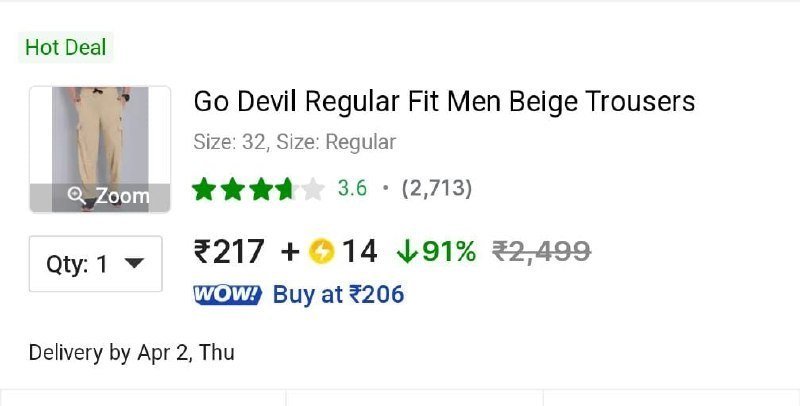 Loot : Go devil trouser 91% off @ 217



More Details 👉 

📢 Join WhatsApp Deals


#DealsHeaven #LootDeals #BestDeals
#deals 
#budgetfriendly 
#hotdeals
#trending
#dealoftheday