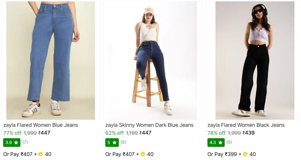 Shopsy Loot - Women Jeans Starts From 439