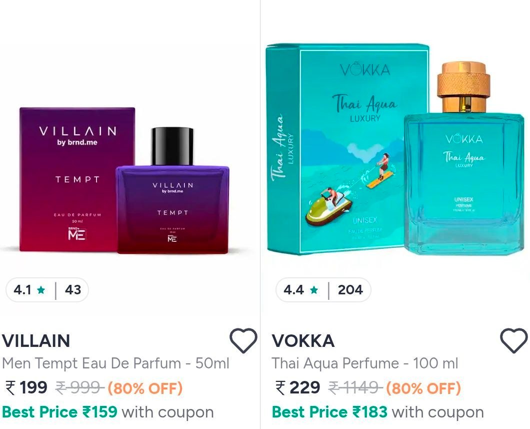Myntra | UPTO 80% Off on Branded Perfumes Starting @₹199🔥🔥🔥🔥 
 
🔗🔗Links : 

More Details 👉 

📢 Join WhatsApp Deals


#DealsHeaven #LootDeals #BestDeals
#deals 
#budgetfriend...