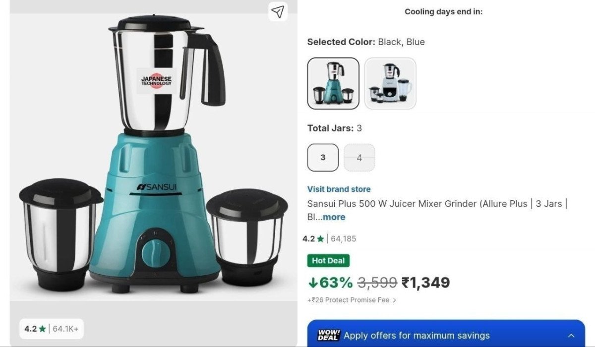 🔥Sansui Mixer Grinder 3 Jar at ₹1349

👉 

More Details 👉 

📢 Join WhatsApp Deals


#DealsHeaven #LootDeals #BestDeals
#deals 
#budgetfriendly 
#hotdeals
#trending
#dealoftheday