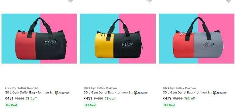 Flipkart | Upto 80% Off On Hrx By Hrithik Roshan Duffel Bags 

👉Link : 

Track Pants Starting From 352.

👉 

More Details 👉 

📢 Join WhatsApp Deals


#DealsHeaven #LootDeals #BestDeals
#de...