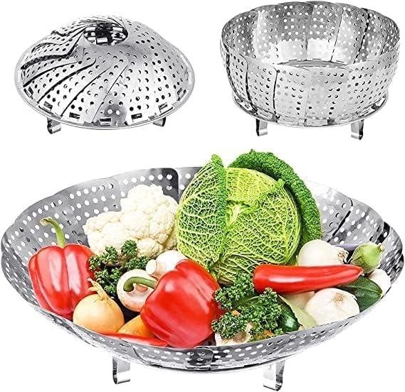Jig-tik Vegetable Steamer Basket Premium Stainless Steel Veggie Steamer Bas