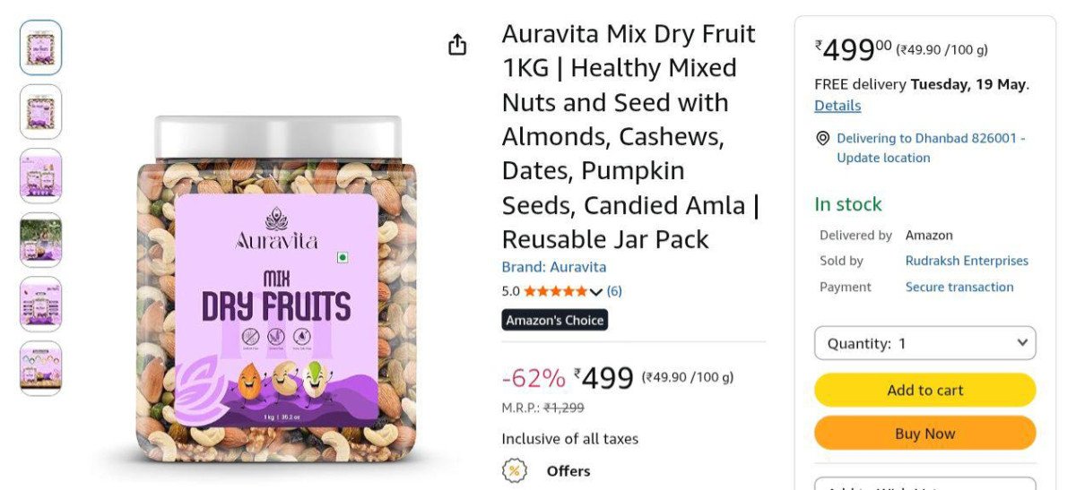 Loot Premium Mix Dry Fruits 1kg At 499 Buy Max Quantity