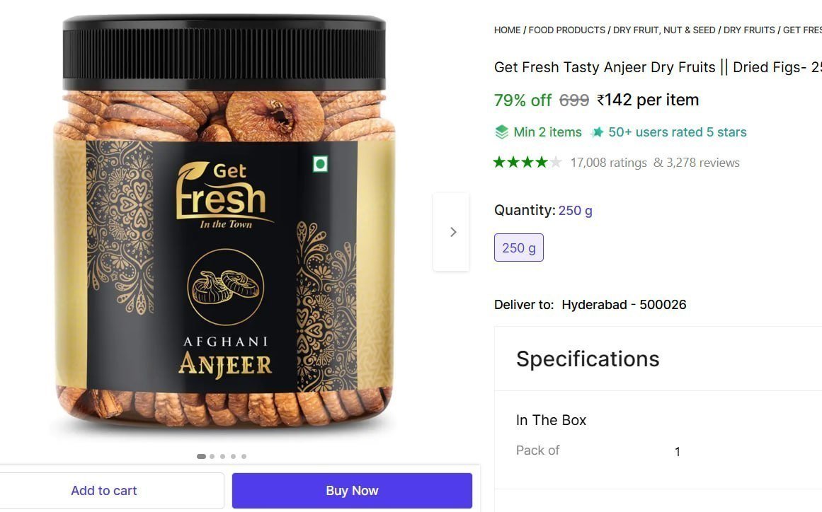 🔥  Dried Figs- 250 gm @ Rs.142

🔗 

Min. 2 Qty

More Details 👉 

📢 Join WhatsApp Deals


#DealsHeaven #LootDeals #BestDeals
#deals 
#budgetfriendly 
#hotdeals
#trending
#dealoftheday