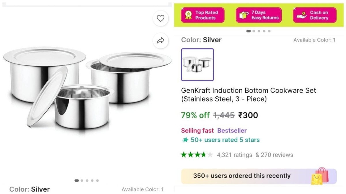 🔥BACK ₹300

➡️

➡️3 With Lid With Induction Bottom

More Details 👉 

📢 Join WhatsApp Deals


#DealsHeaven #LootDeals #BestDeals
#deals 
#budgetfriendly 
#hotdeals
#trending
#dealo...