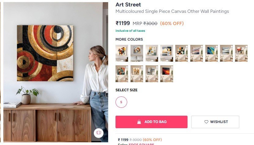 Myntra Canva Painting At 1199 Onlyhome Centre Pain