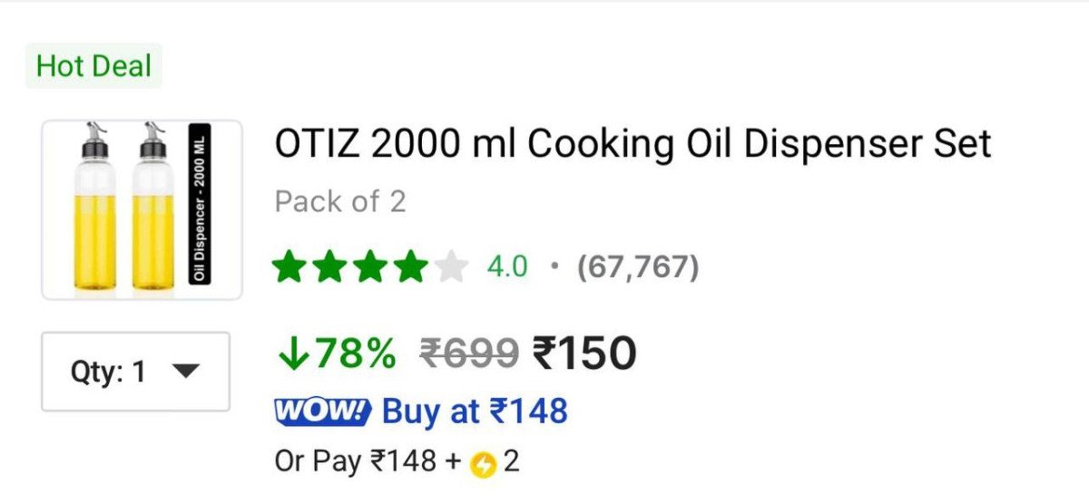 Loot : Cooking Oil Dispenser Set (Pack of 2) at 150.



More Details 👉 

📢 Join WhatsApp Deals


#DealsHeaven #LootDeals #BestDeals
#deals 
#budgetfriendly 
#hotdeals
#trending
#dealoftheday