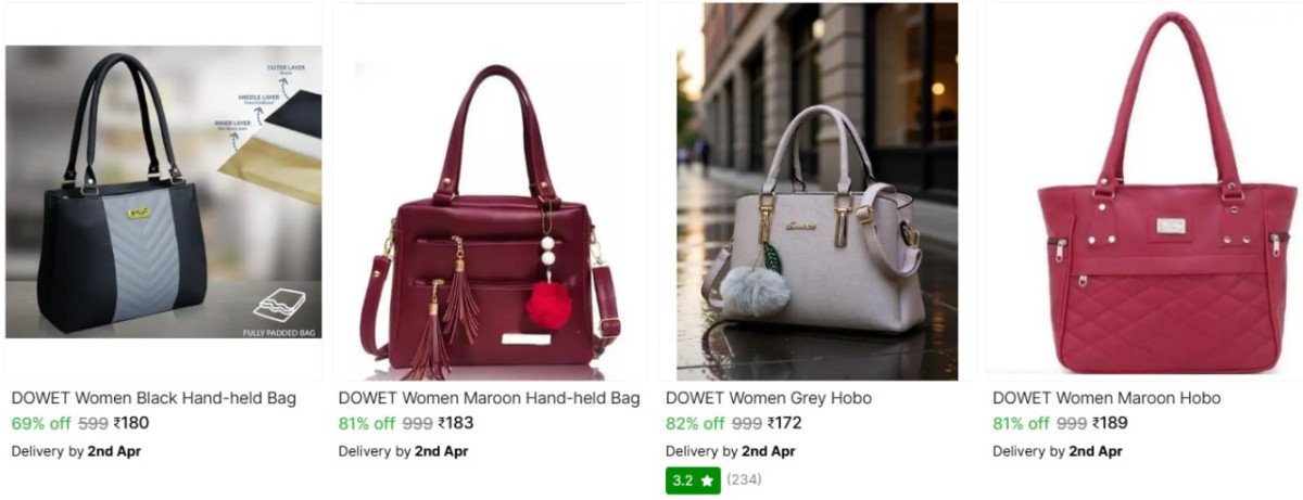 🔥  Dowet Handbags From ₹172

🔗 

More Details 👉 

📢 Join WhatsApp Deals


#DealsHeaven #LootDeals #BestDeals
#deals 
#budgetfriendly 
#hotdeals
#trending
#dealoftheday